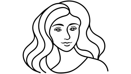 Abstract One-Line Female Face Drawing – Minimalist Line Art Portrait