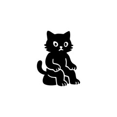 Black cat sitting on a toilet