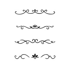 Decorative simple divider. Text dividers retro minimal line separators,  Vector isolated geometric wedding card heart separator elements set. Text dividers. . Hand drawn vector illustration. 
