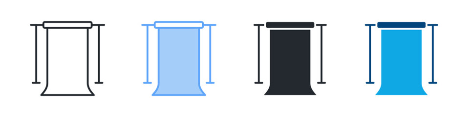 Backdrop Icon Set Multiple Style. Designed In Outline, Blue, Glyph, Dual Tone