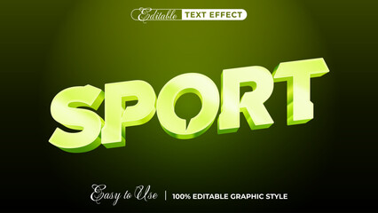 3d sport text style effect template editable text effect
