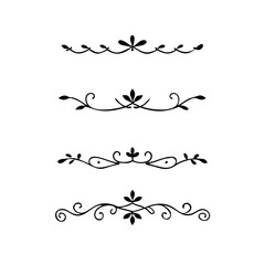 Decorative simple divider. Text dividers retro minimal line separators,  Vector isolated geometric wedding card heart separator elements set. Text dividers. . Hand drawn vector illustration. 
