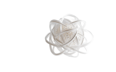 High tech white quantum computing core suspended in space visualizing advanced computational technology concepts isolated on transparent background PNG