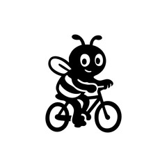 A bee character riding a bicycle