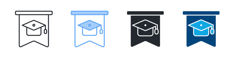 Bookmark Icon Set Multiple Style. Designed In Outline, Blue, Glyph, Dual Tone