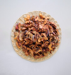 Healthy preserves dried fruits. Big plate of dried fruits. A pile of dried fruit. Lots of pieces of dry fruit. Dry fruit Plate