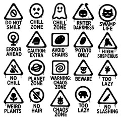 Random Sign and Symbol Icons – Black Graffiti Spray Paint Collection