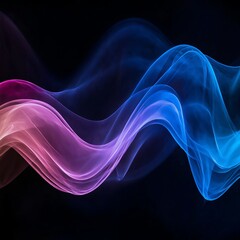Colorful Abstract Wave Background with Fluid Gradient Curves and Dark Elegance