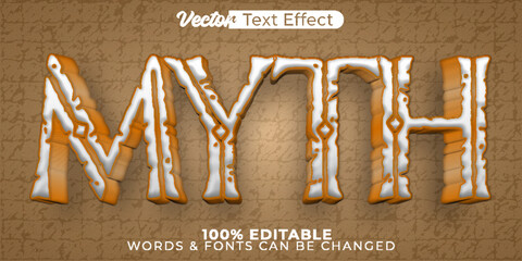 Myth Vector Text Effect Editable Alphabet Tale Folklore Story Ancient