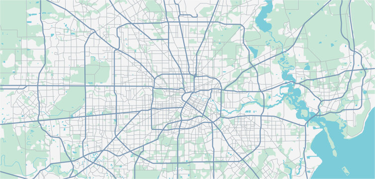 Layered editable vector illustration outline of Houston, United States.