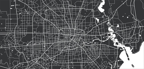 Layered editable vector illustration outline of Houston, United States.