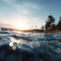 Water splashes at sunset (1)