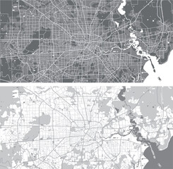 Layered editable vector illustration outline of Houston, United States.