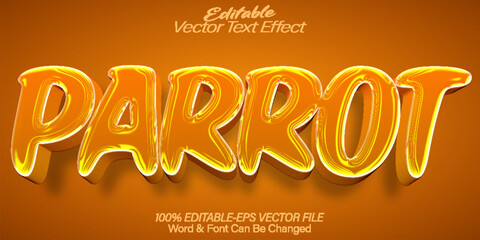 Parrot Vector Text Effect Editable Alphabet Bird Tropical Animal Orange