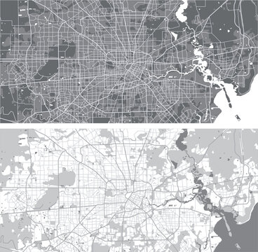 Layered editable vector illustration outline of Houston, United States.