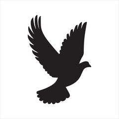 Obraz premium Flying Dove Silhouette Icon Vector Bird Illustration