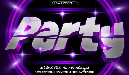 Party Vector Text Effect Editable Alphabet Disco Nightlife Dj Festive Club
