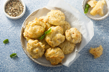 Homemade cheese cookies with herbs