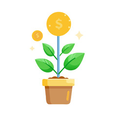 Growing Money Plant Investment Growth Icon