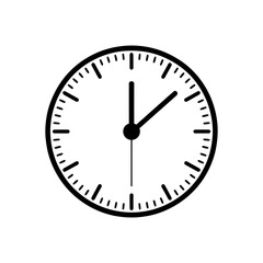 wall clock icon, vector illustration on white background