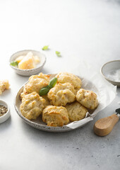 Homemade cheese cookies with herbs