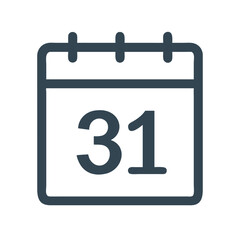 Clean Calendar Icon Date 31 - Simple Design