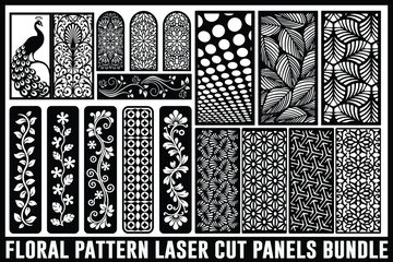 
Elegant Floral Panel SVG Bundle
