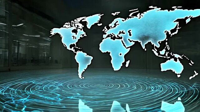 Global network map projection on a floor