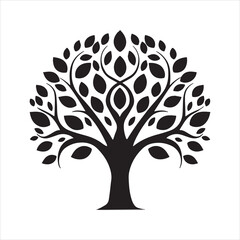 Tree of Life Silhouette Vector Icon Nature Design
