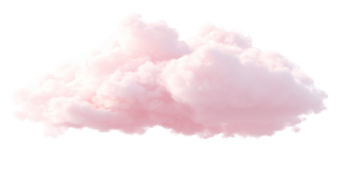 Fluffy pink cloud isolated on black background Dreamy cotton candy cloudscape with soft pastel colors Concept of fantasy, imagination, and peacefulness