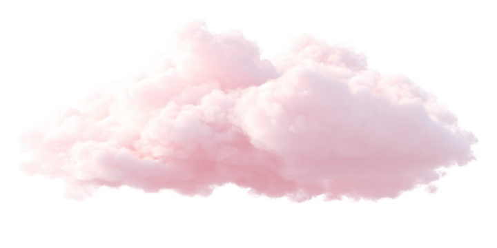 Fluffy pink cloud isolated on black background Dreamy cotton candy cloudscape with soft pastel colors Concept of fantasy, imagination, and peacefulness