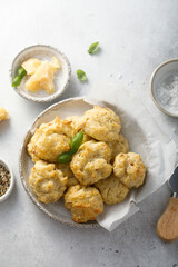 Homemade cheese cookies with herbs