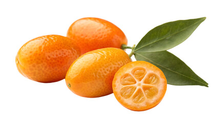 Kumquat isolated on a white background PNG. AI GENERATED.
