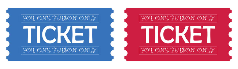 Simple Vector Tickets in Two Colors Illustration