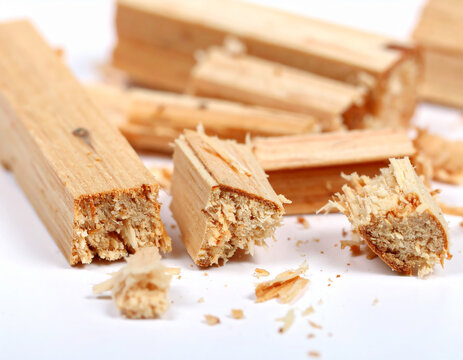 Macro shot of teksture wood on white background