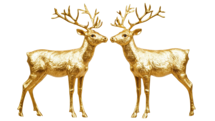 Two deer silhouette standing gracefully wildlife animal shapes in natural posture symbol of wilderness and forest elegance isolated on white background