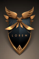 Shield with wings and golden elements