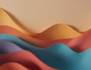 Waves of multicolored paper