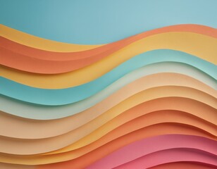 Waves of multicolored paper