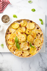 Potato gratin with bacon