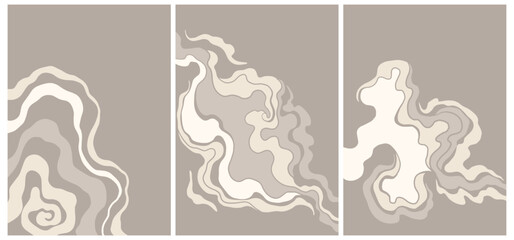 abstract japanese landscape on light background in pastel colours	