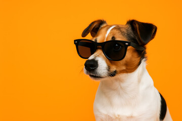 Dog wearing sunglasses adorable pet animal friend canine cool
