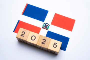 2025, Dominican Republic, Dominican Republic flag with date block, Concept, Important events for...