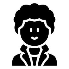 Curly man with coat
