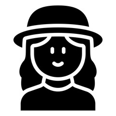 Wavy hair woman with hat and turtleneck sweater