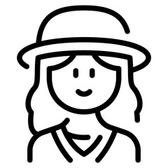 Wavy hair woman with hat and v neck sweater
