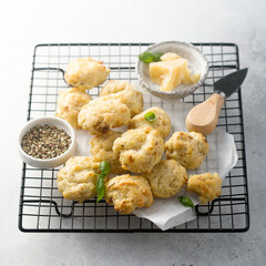 Homemade cheese cookies with herbs