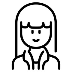 Young woman with long hair and jacket