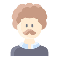 Curly gentleman with pullover sweater