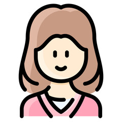 Long bob hair woman with v neck sweater